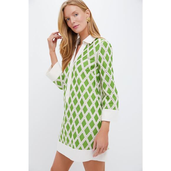 TUCKERNUCK Kelly Green Crochet Collier Dress Size S NWT Retail $198 Tuckernuck - Picture 6 of 10